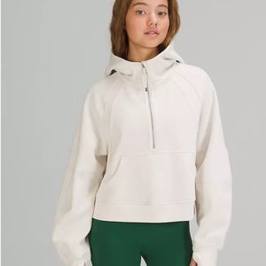 BNWT Lululemon Scuba Oversized Half Zip Hoodie in White Opal XS/S